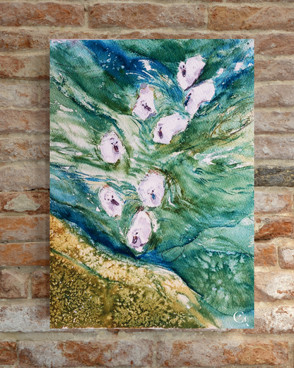 unframed swan watercolor painting