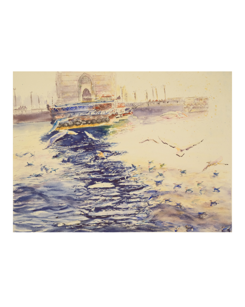 Harbor Gulls — Studded Reflections