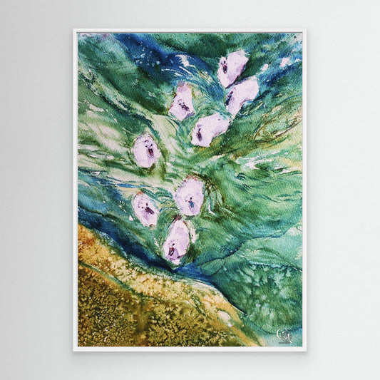 caninequirks_watercolor_chaosinsync_framedcanvaswhite