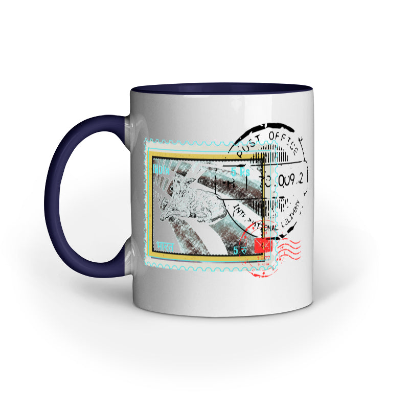 street dog stamp art work mug