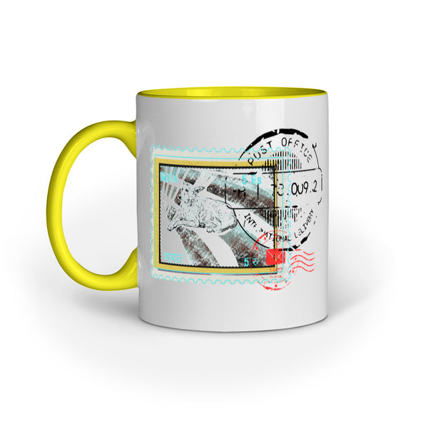 street dog stamp art work mug