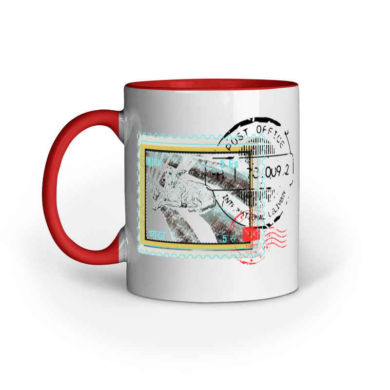 street dog stamp art work mug