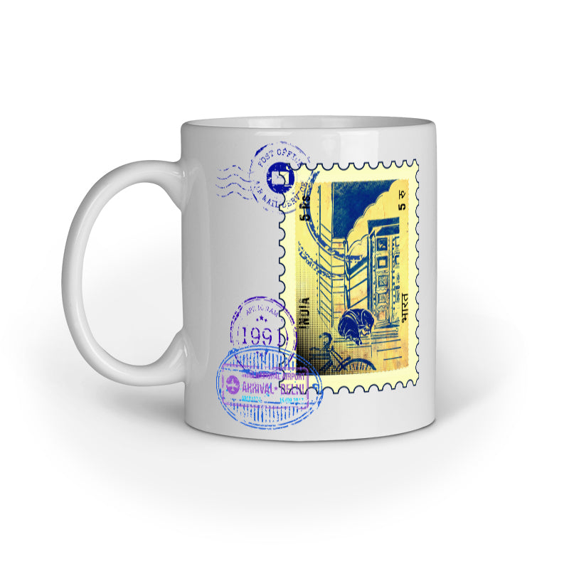 jaipur post street dog stamp art work mug
