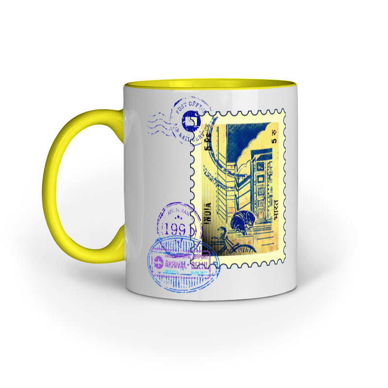 jaipur post street dog stamp art work mug