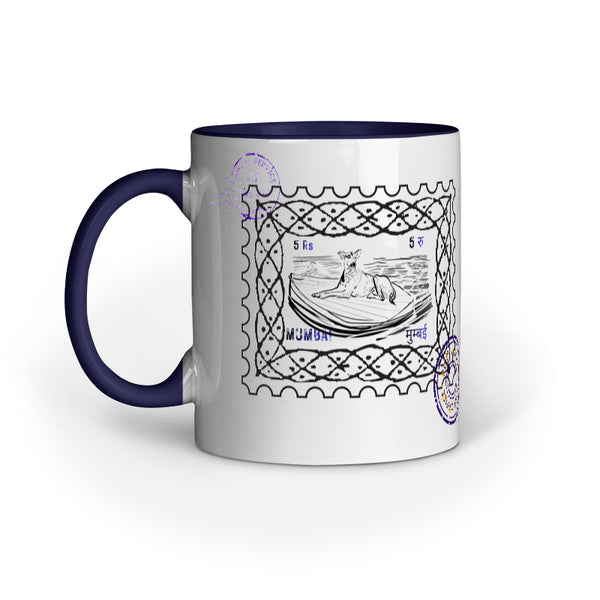 mumbai post street dog stamp art work mug