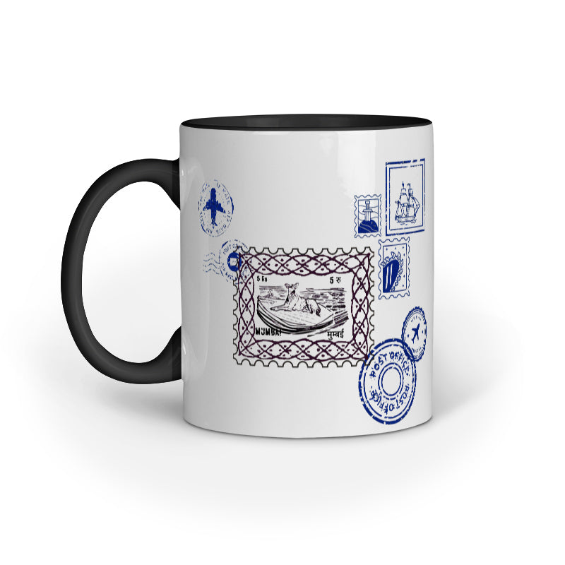 mumbai post street dog stamp art work mug
