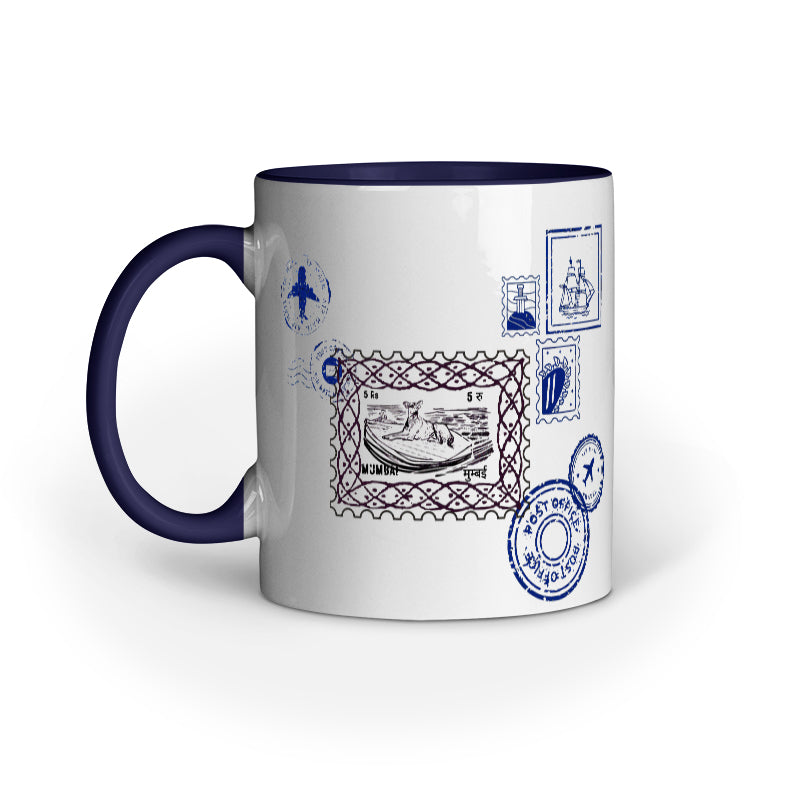 mumbai post street dog stamp art work mug