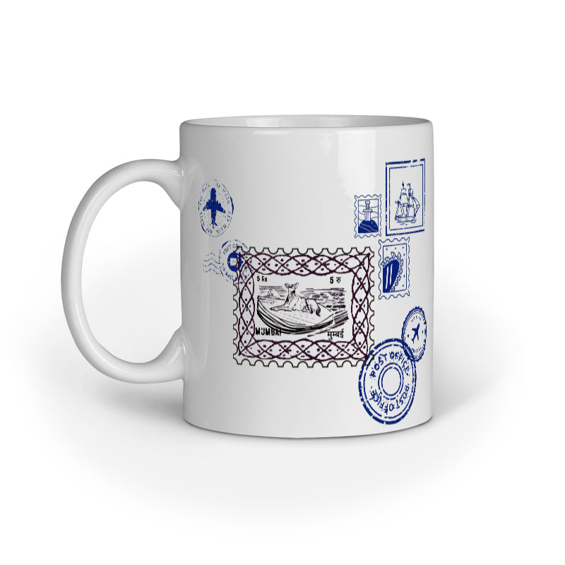 mumbai post street dog stamp art work mug