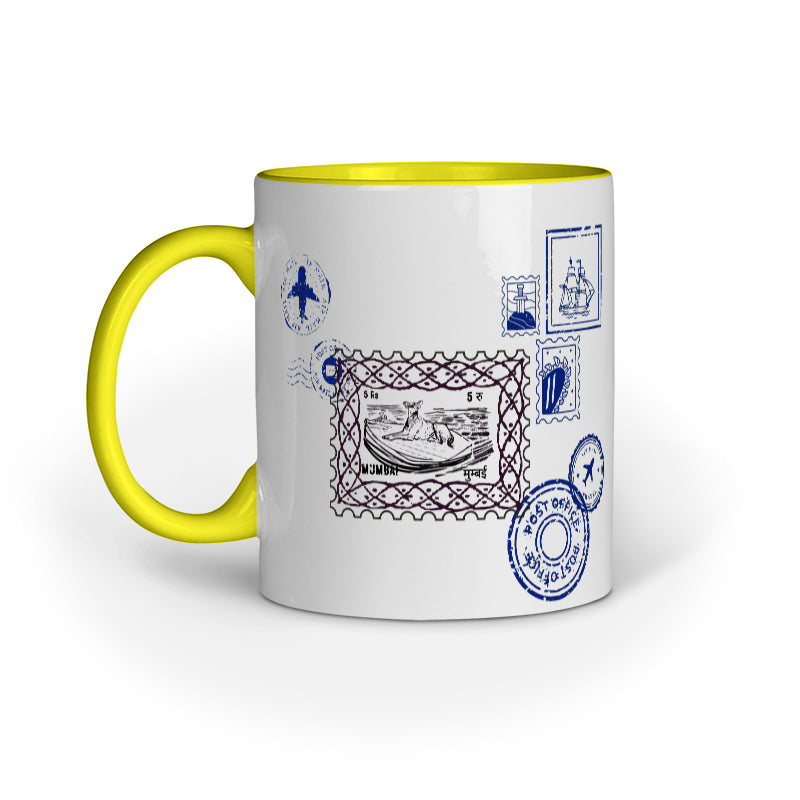 mumbai post street dog stamp art work mug