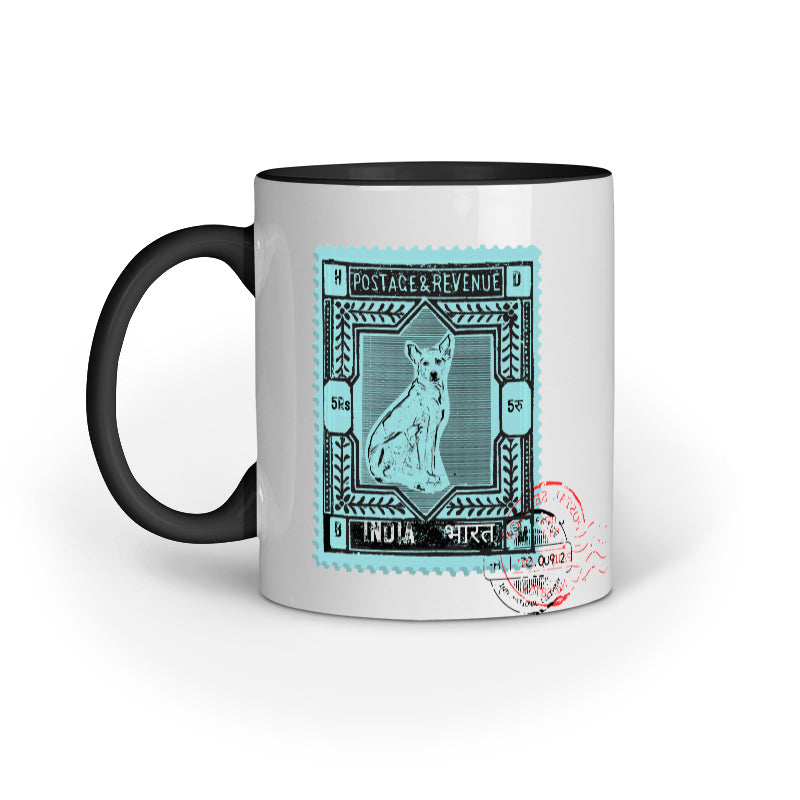 cyan dispatch street dog stamp art work mug